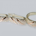 Срібний набір з золотими пластинами