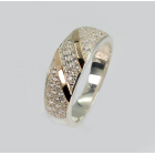 Срібна каблучка з золотими вставками