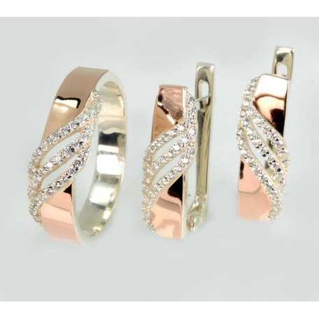 Серебряный набор с золотыми пластинами