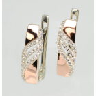 Срібні сережки з золотими пластинами