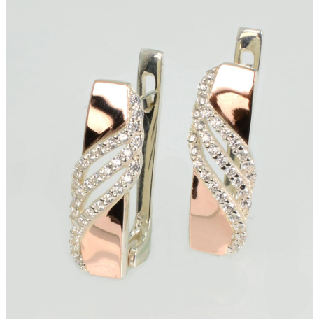 Серебряные серьги с золотыми пластинами