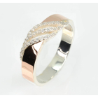 Срібна каблучка з золотими вставками