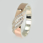 Срібна каблучка з золотими вставками