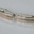 Серебряные серьги с золотыми пластинами