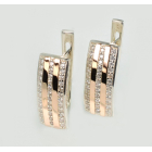 Серебряные серьги с золотыми пластинами