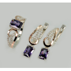 Срібний набір з золотими пластинами