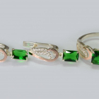 Срібний набір з золотими пластинами