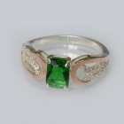 Срібна каблучка з золотими вставками