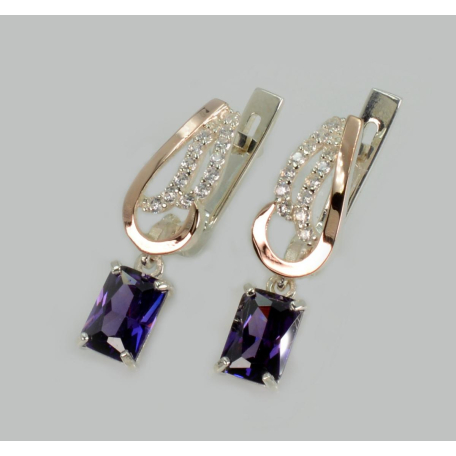 Серебряные серьги с золотыми пластинами