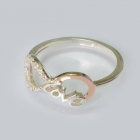 Срібна каблучка з золотими вставками