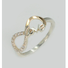 Срібна каблучка з золотими вставками