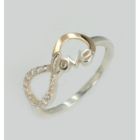 Серебряное кольцо с золотыми вставками