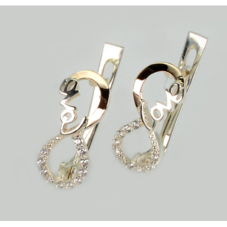 Серебряные серьги с золотыми пластинами