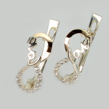 Срібні сережки з золотими пластинами