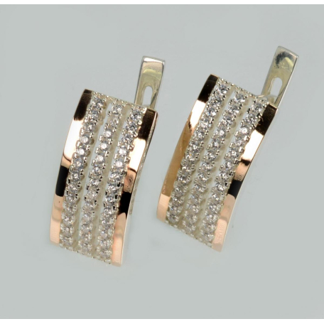 Серебряные серьги с золотыми пластинами