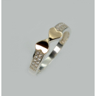 Срібна каблучка з золотими вставками