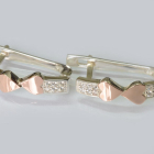 Срібні сережки з золотими пластинами