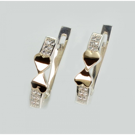 Серебряные серьги с золотыми пластинами