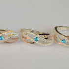 Серебряный набор с золотыми пластинами