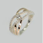 Срібна каблучка з золотими вставками