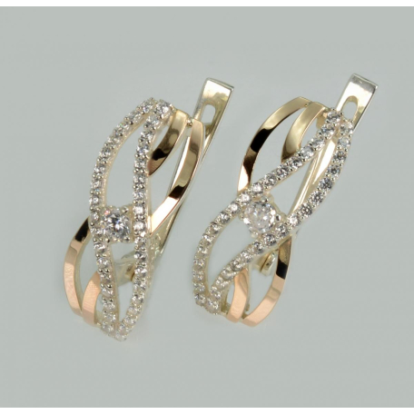 Серебряные серьги с золотыми пластинами