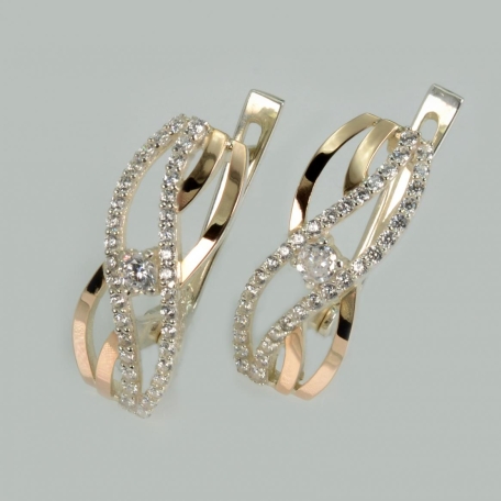 Срібні сережки з золотими пластинами