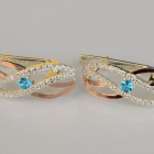 Серебряные серьги с золотыми пластинами