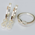 Срібний набір з золотими пластинами