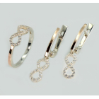 Срібний набір з золотими пластинами