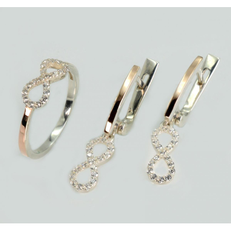 Серебряный набор с золотыми пластинами