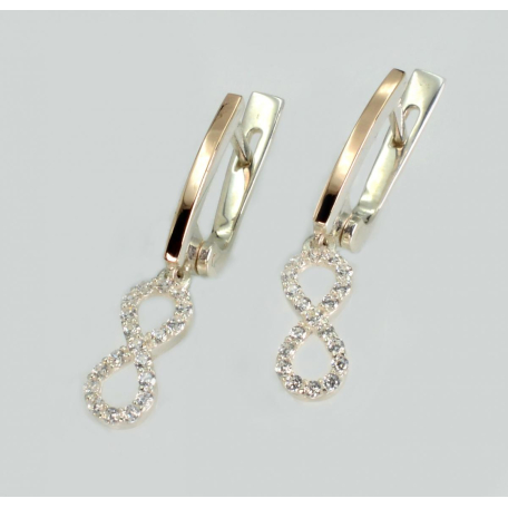 Серебряные серьги с золотыми пластинами