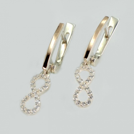 Срібні сережки з золотими пластинами