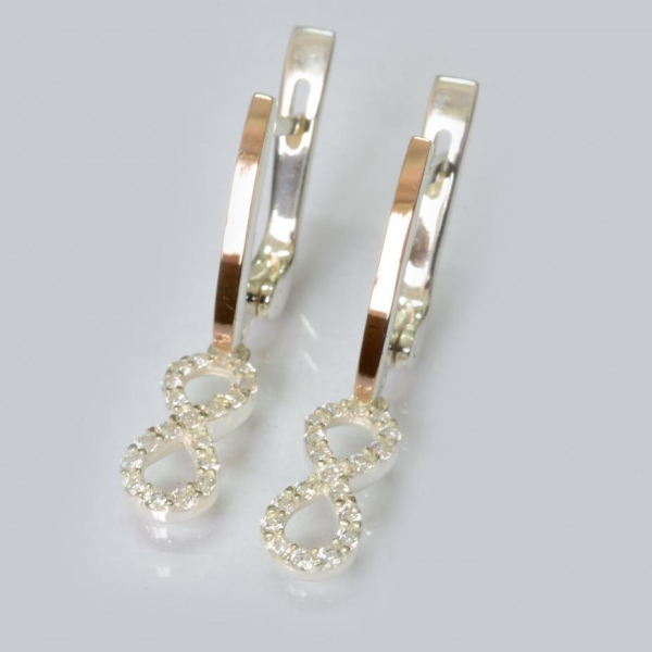 Срібні сережки з золотими пластинами