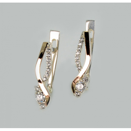 Серебряные серьги с золотыми пластинами