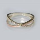 Срібна каблучка з золотими вставками