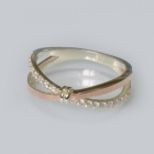 Срібна каблучка з золотими вставками