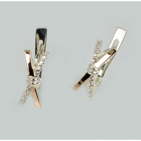 Серебряные серьги с золотыми пластинами