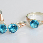 Серебряный набор с золотыми пластинами