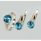 Серебряный набор с золотыми пластинами