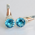 Серебряные серьги с золотыми пластинами