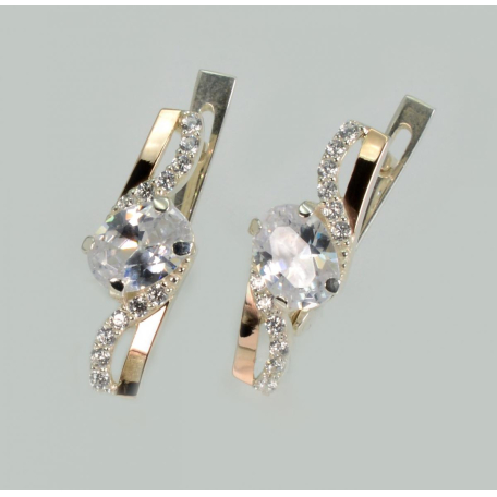 Серебряные серьги с золотыми пластинами