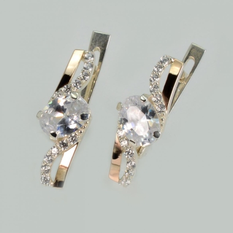 Срібні сережки з золотими пластинами