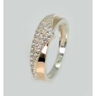 Срібна каблучка з золотими вставками