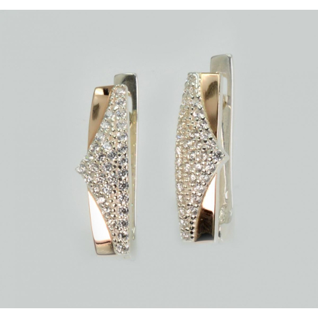 Серебряные серьги с золотыми пластинами