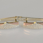 Срібні сережки з золотими пластинами