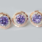 Серебряный набор с золотыми пластинами