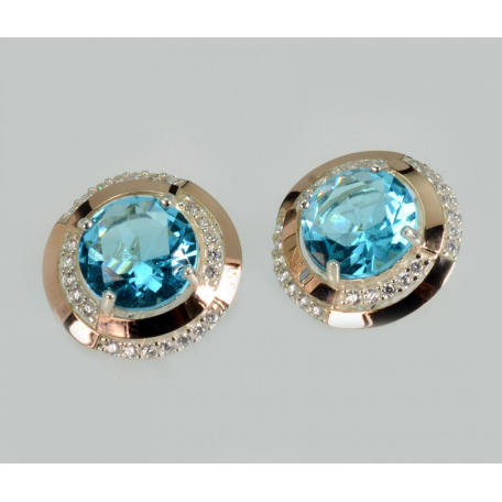 Серебряные серьги с золотыми пластинами