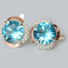 Срібні сережки з золотими пластинами