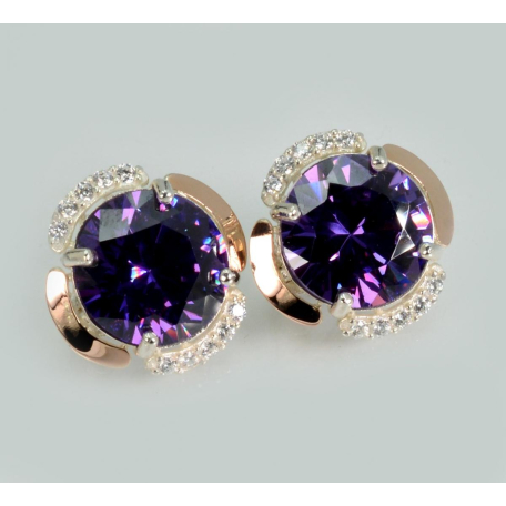 Серебряные серьги с золотыми пластинами