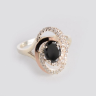 Срібна каблучка з золотими вставками